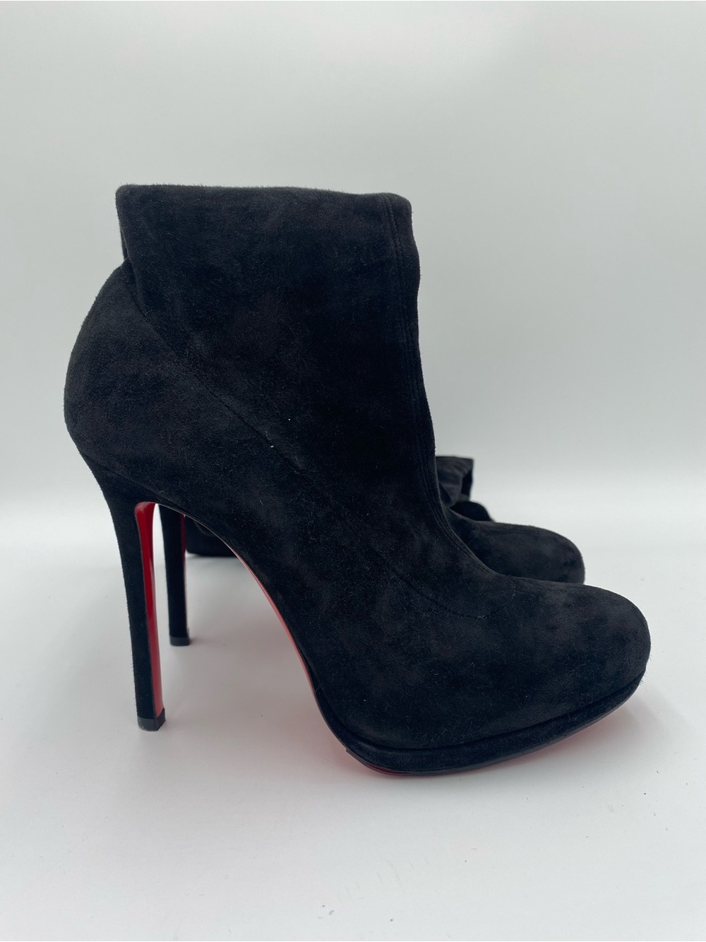 Black Suede Over-the-Knee Stiletto Louboutin Boots - Picture 3 of 6